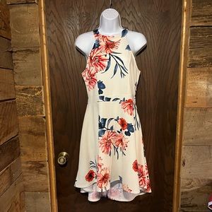 Off white floral halter dress